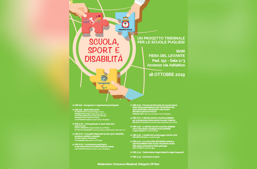  Progetto “Scuola, Sport e Disabilità”: domani convegno regionale per presentare gli esiti